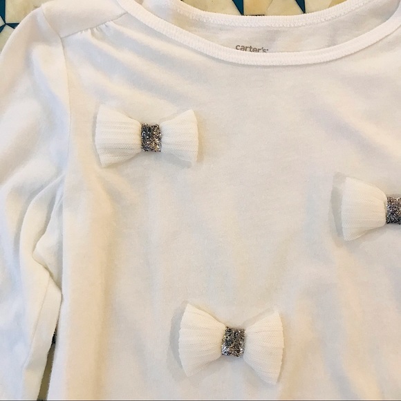 Carter’s White Top with Tulle Bows size 6 - Picture 3 of 3